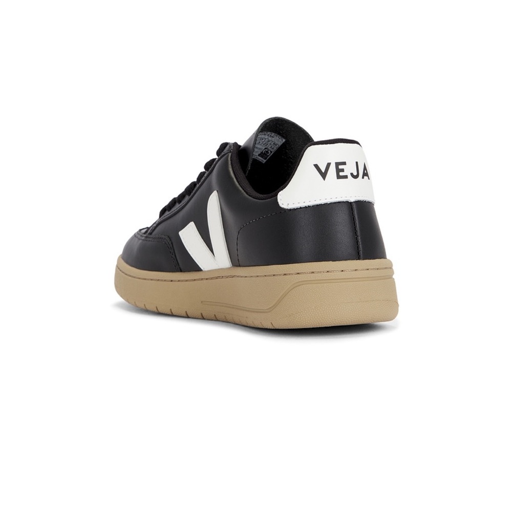 Veja V-12 Sneaker In Black, White, & Dune - Picture 3 of 7